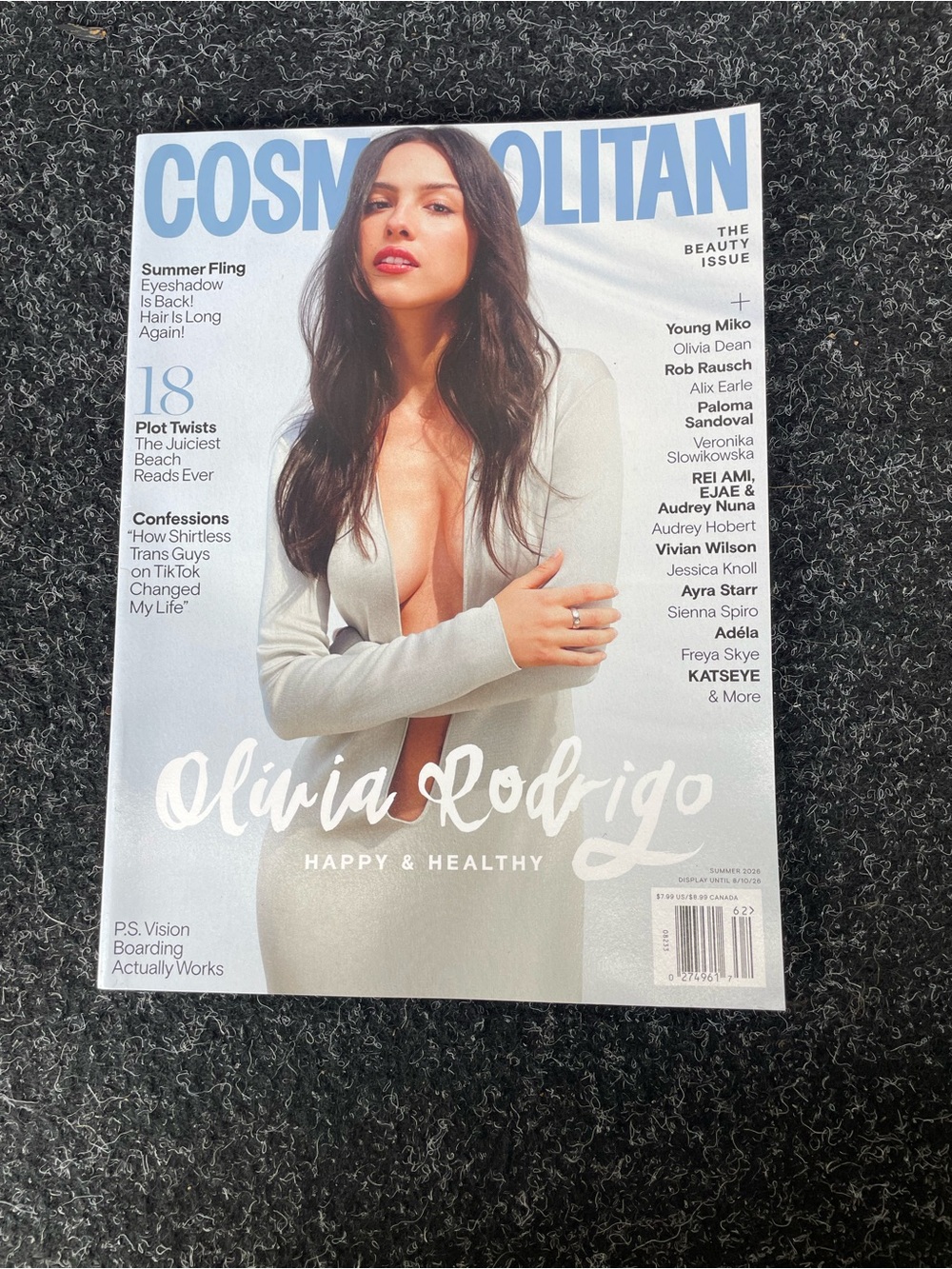 Cosmopolitan Light Blue & White Cover superstar Olivia Rodrigo